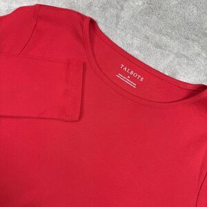 Talbots Pajamas Short Women’s Medium Red Solid Cotton Long Sleeve Crew Neck NWOT